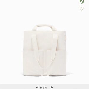 dagne dover pacific tote white canvas with dust bag